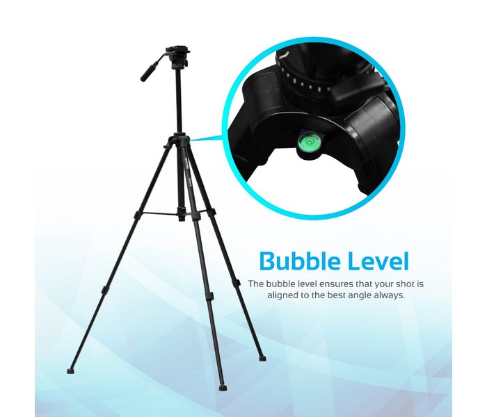 Promate Precise-170 Professional Aluminum Tripod with 3-Way Precession Head, Black - Zoom Image 5