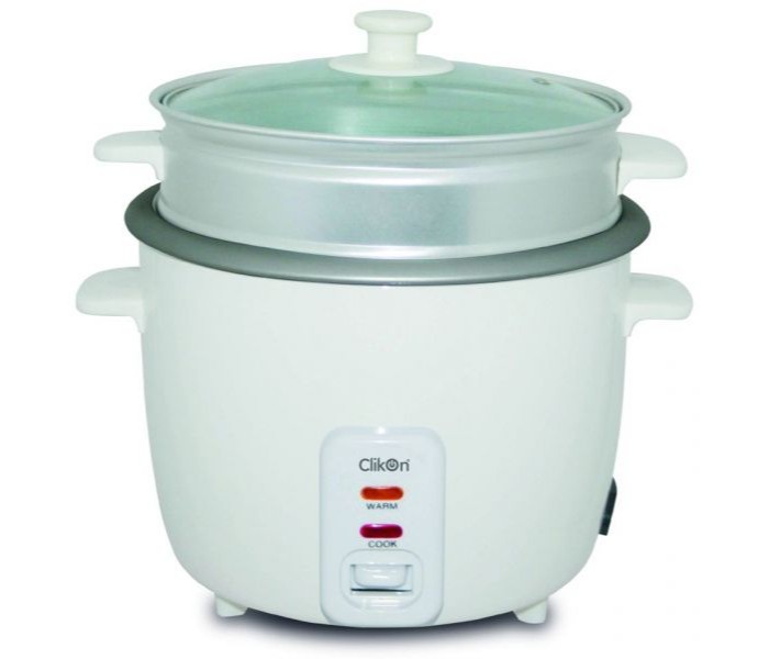 Clikon CK2125-N 400 W Rice Cooker with Streamer - White - Zoom Image