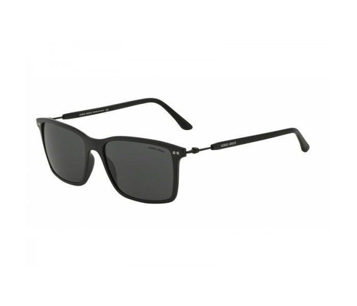 Giorgio Armani 0AR 8045 504287 Rectangular Matte Black Frame & Grey Mirrored Sunglasses for Unisex - Zoom Image 4