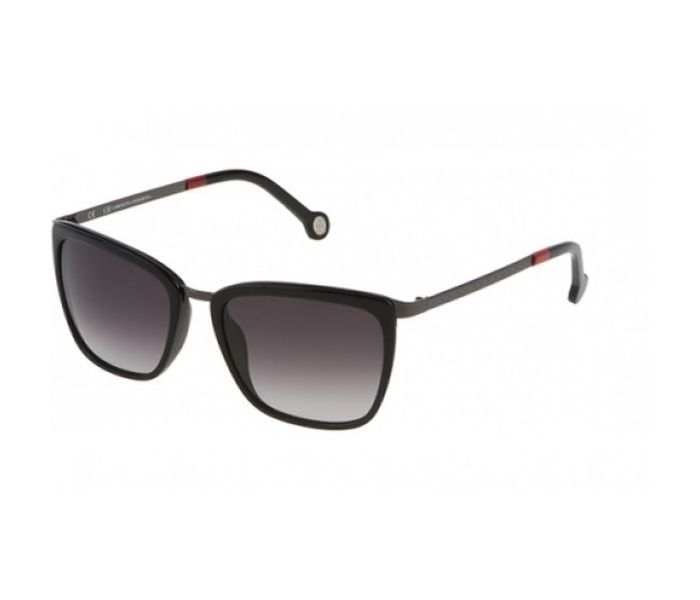 Carolina Herrera SHE068 0568 Wayfarer Black Frame & Brown Gradient Mirrored Sunglasses for Women - Zoom Image