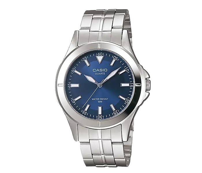 Casio MTP-1214A-2ADF Mens Analog Watch Silver and Blue - Zoom Image