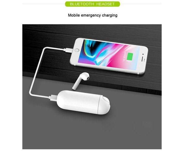 HBQ I9 Mini Bluetooth Wireless Earphone with 2 in 1 Charging Box and External Power Bank with Capacity of 3,300 mAh White - Zoom Image 5