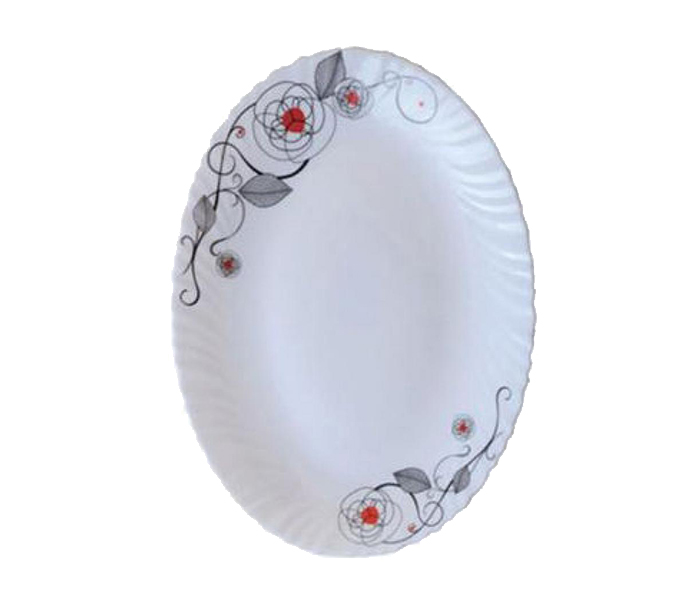 Royalford RF6676 14-inch Opal Ware Oval Plate - White - Zoom Image