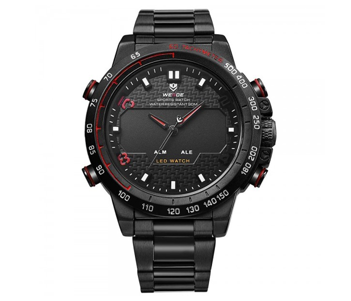 Weide WH-6102MB Analog and LED Digital Watch Black and Red - Zoom Image 1