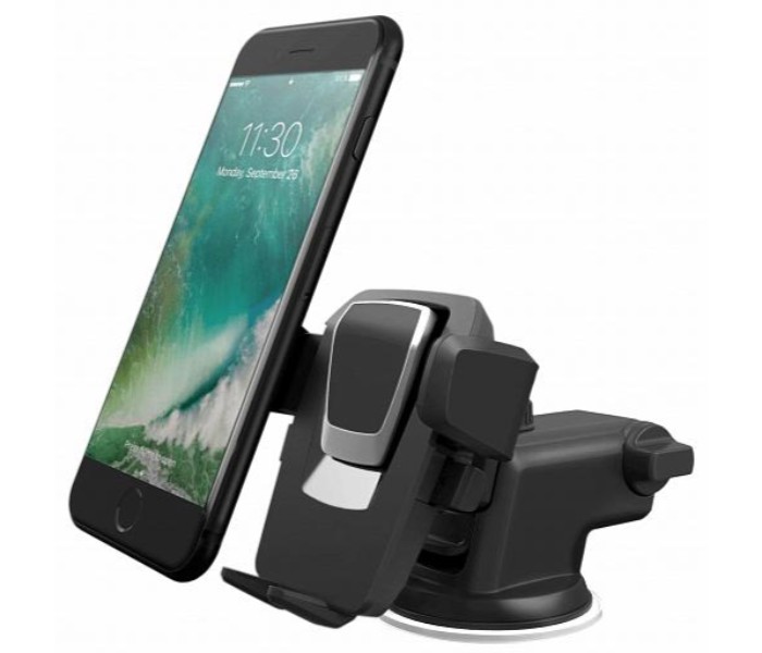 Easy One Touch Car & Desk Mount Strong Adhesive Universal Phone Holder for Smartphones Under 6.5 Inches CM43 Black - Zoom Image 1