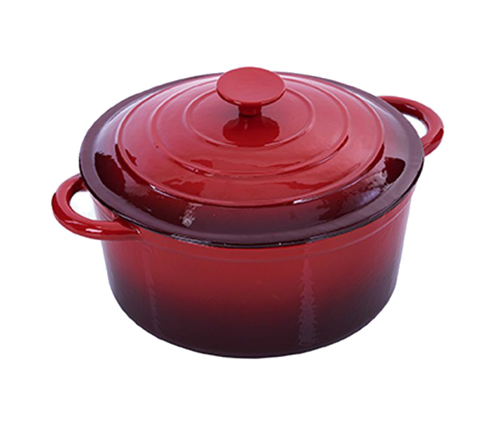 Royalford RFU9055 26CM Cast Iron Enamel Coating Cooking Pot - Red - Zoom Image 2