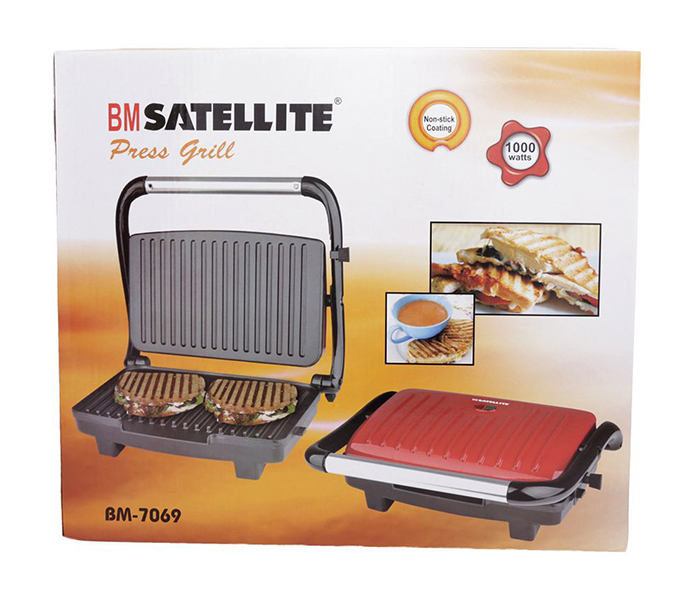 BM Satellite BM-7069 Sandwich Press Grill Maker, Red & Black - Zoom Image 4