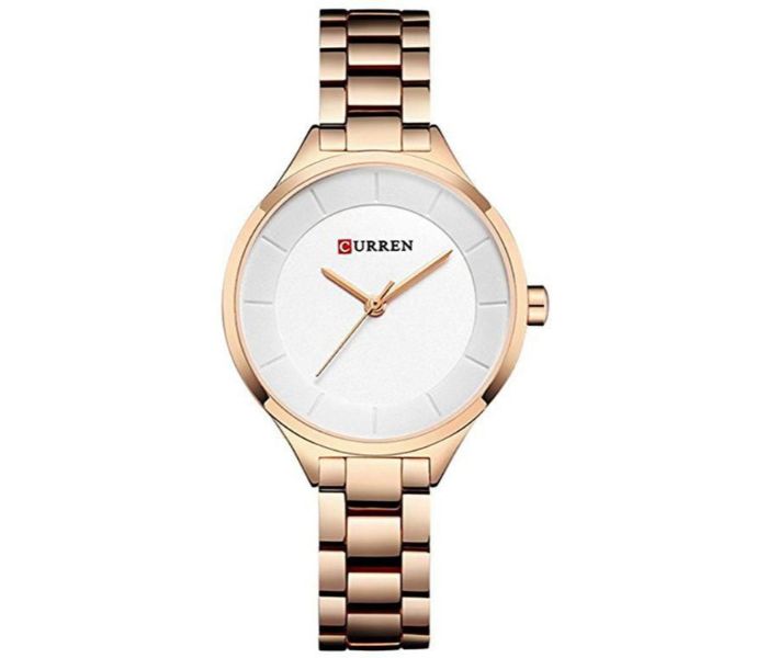 Curren 9015 Casual Fashion Watches For Women Rose Gold And White - Zoom Image 4