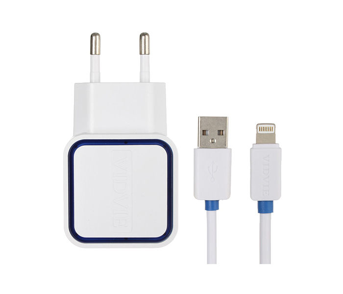 Vidvie PLE-202 2.1A 2 Pin Adapter with Micro Cable for Apple iPhone - White - Zoom Image 5