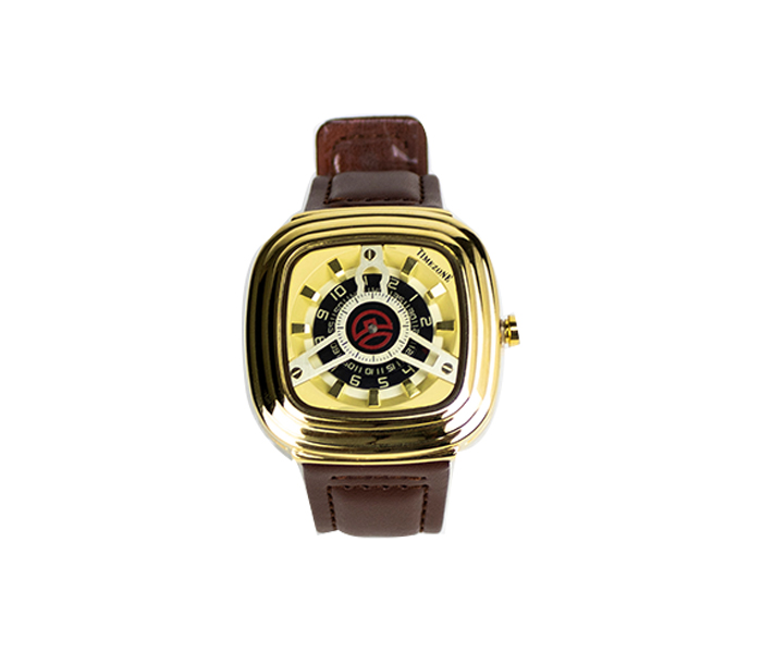 Timezone Strap Watch for Men - Gold - Zoom Image 2