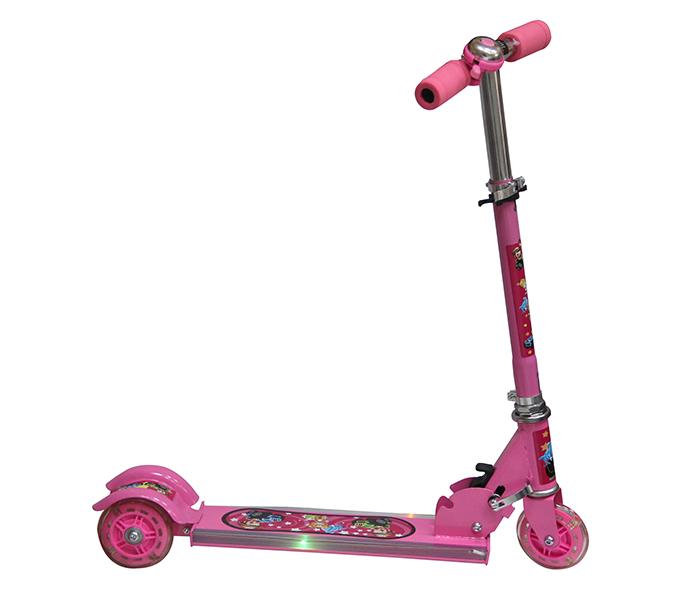 Taqdeer SC-5319 3 Wheel Electric Kids Scooter with Music & LED Lights - Pink - Zoom Image 1