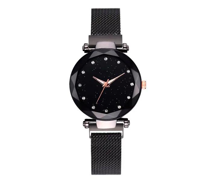 Ladies Quartz Watch With Magnetic Buckles - Black - Zoom Image 1