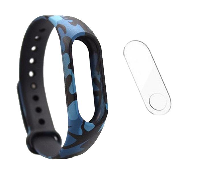 Veronic Smart Band Wrist Camouflage Strap for Xiaomi Mi Band 3 - Army Blue - Zoom Image 2