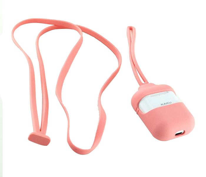 Soft Silicone Capsule Airpods Case with Strap Set - Rose - Zoom Image 2