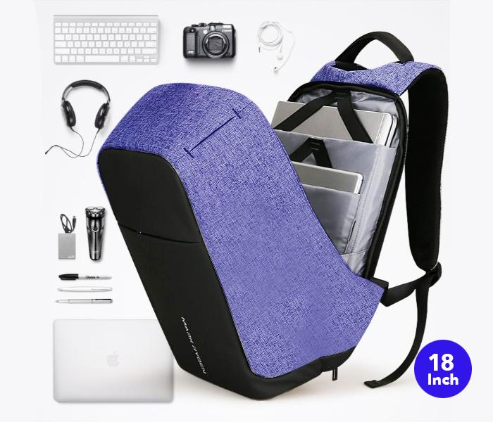 Anti-Theft Backpack 18 Inch with USB Port Blue ,JA002 - Zoom Image 3