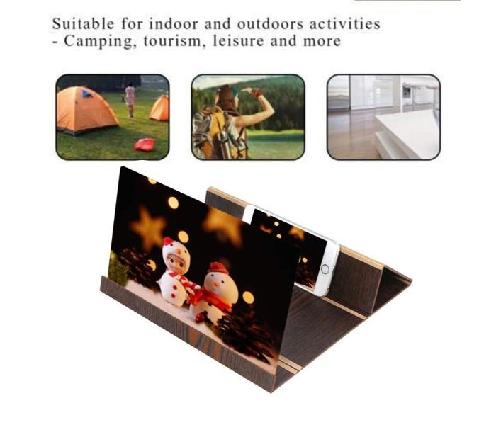 12 inch Mobile Phone Wooden 3D Enlarged Portable Home Cinema Screen CS1255 Transparent - Zoom Image 3