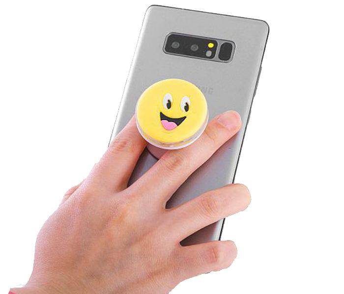 Zen 2 Pieces LED Emoji Design Pop Socket Expanding Stand for Smartphones & Tablets - Yellow - Zoom Image 2