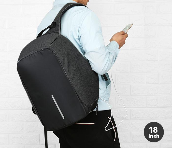 Anti-Theft Backpack 18 Inch with USB Port Black,JA002 - Zoom Image 4