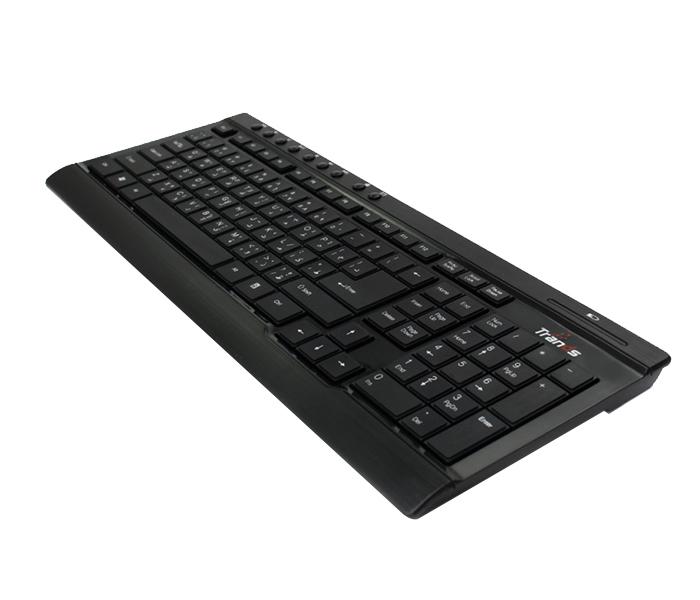 Trands TR-KB105 2-in-1 Wireless Bluetooth Multimedia Keyboard with Optical Mouse Combo - Black - Zoom Image 4