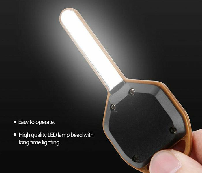 Portable Super Mini COB LED Bright Key Flashlight - Black & Yellow - Zoom Image 2