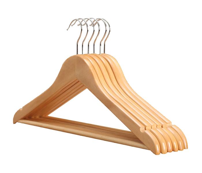 6 Pieces Wooden Coat Hanger - Beige - Zoom Image 2