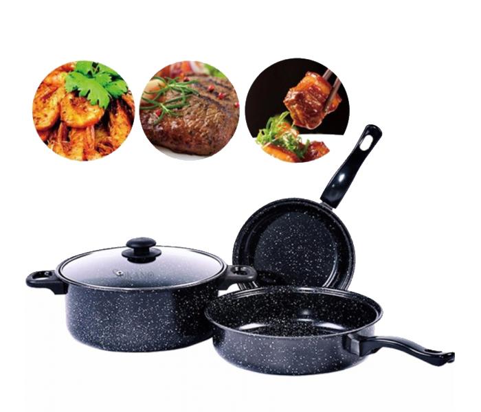 Taqdeer 998 3 in 1 Fry Pan Set - Black - Zoom Image 2