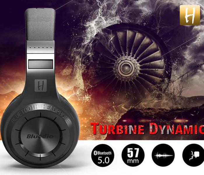 Zen Bluedio HT Turbine Wireless Bluetooth Stereo Extra Bass Headphone with Mic - Black - Zoom Image 3