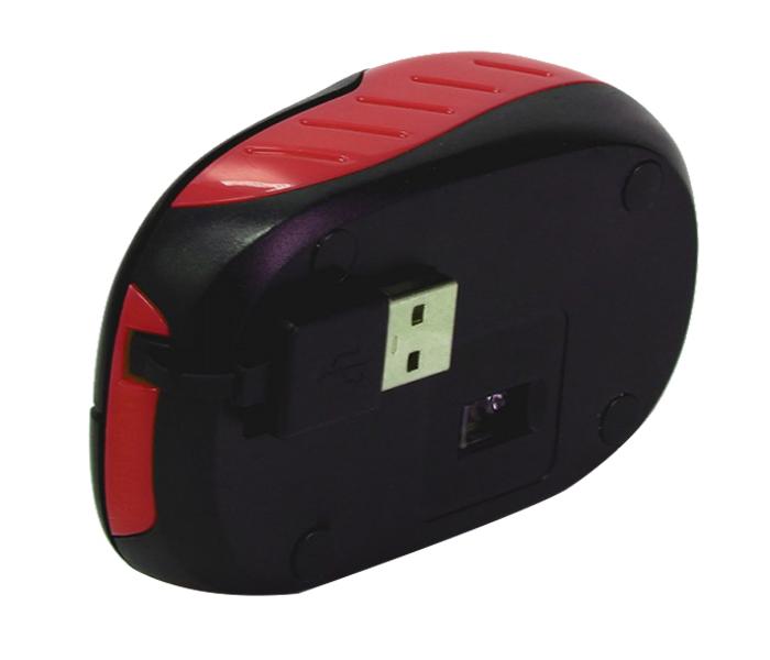 Trands TR-MU795 Retractable USB Wired Optical Mouse - Red & Black - Zoom Image 4