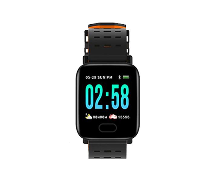 Lerbyee A6 Waterproof Smart Watch with Heart Rate Monitor Sport Fitness Tracker - Black & Orange - Zoom Image 1