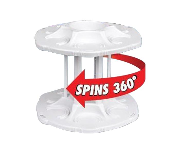 Two Tire Spinning Can Carousel Bottle Shelf Cabinet - White - Zoom Image 1