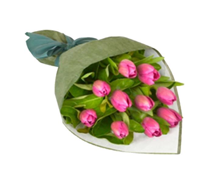 Arabian Florist 10 Pieces Pink Tulips Bouquet - Zoom Image