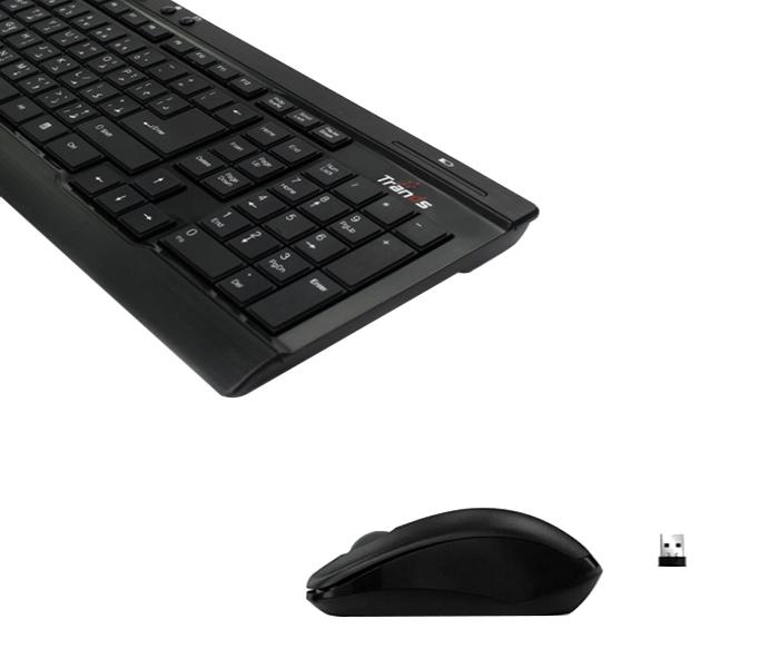 Trands TR-KB105 2-in-1 Wireless Bluetooth Multimedia Keyboard with Optical Mouse Combo - Black - Zoom Image 2