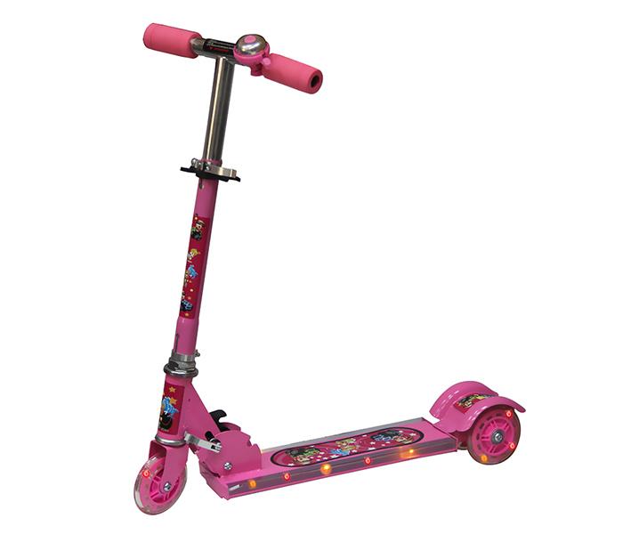 Taqdeer SC-5319 3 Wheel Electric Kids Scooter with Music & LED Lights - Pink - Zoom Image 2