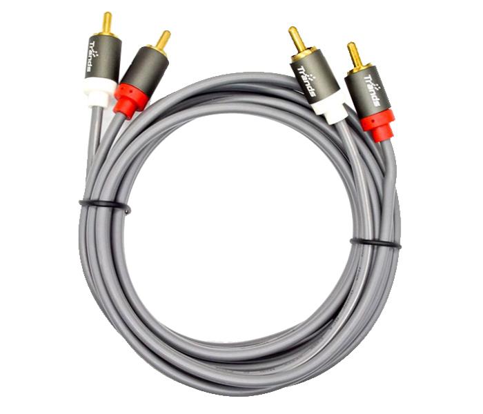 Trands TR-CA974 2 RCA Male to 2 RCA Male Stereo Audio Cables - 2m, Grey - Zoom Image 1