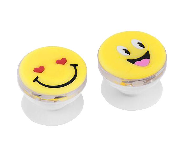 Zen 2 Pieces LED Emoji Design Pop Socket Expanding Stand for Smartphones & Tablets - Yellow - Zoom Image 3