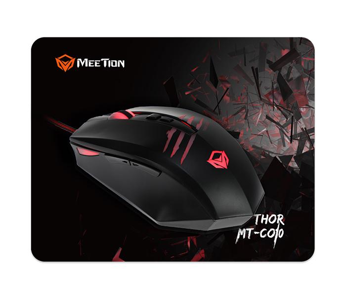 Meetion MT-CO10 Thor Gaming Mouse & Mouse Pad - Black - Zoom Image 2