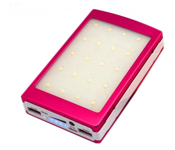 Jongo Multipurpose Solar power bank 20,000 mAh with LED Light - Pink - Zoom Image