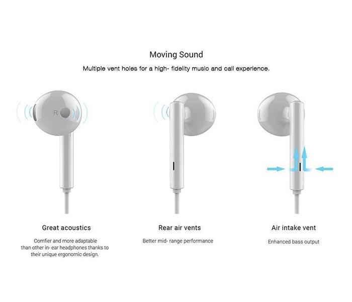 Genuine Huawei AM115 Earphone with Mic & Remote - White - Zoom Image 3