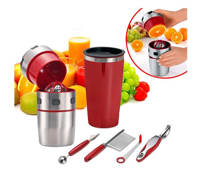 6 Pieces Set of Garnishing & Shaker for Fruits & Vegetables - Red - Zoom Image 3