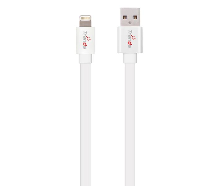 Trands TR-CA969 MFi Certified Lightning Flat Cable - 2m, White - Zoom Image 1