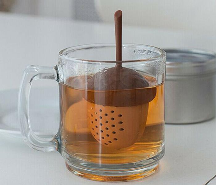 Silicone Acorn Shape Infuser Tea Strainer - Brown - Zoom Image 1