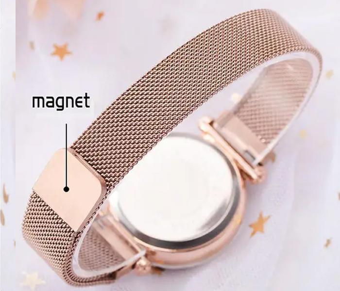 Ladies Quartz Watch With Magnetic Buckles - Gold - Zoom Image 4