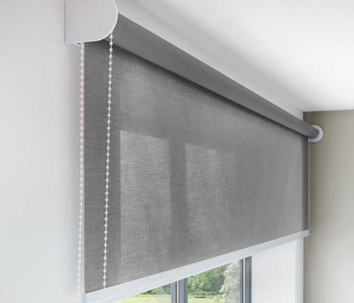 Jassco JAS-010 100 x 100cm Sunscreen Roller Blind with Installation - Grey - Zoom Image