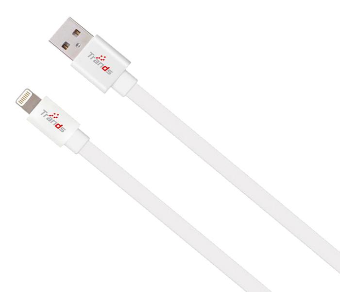 Trands TR-CA969 MFi Certified Lightning Flat Cable - 2m, White - Zoom Image 3