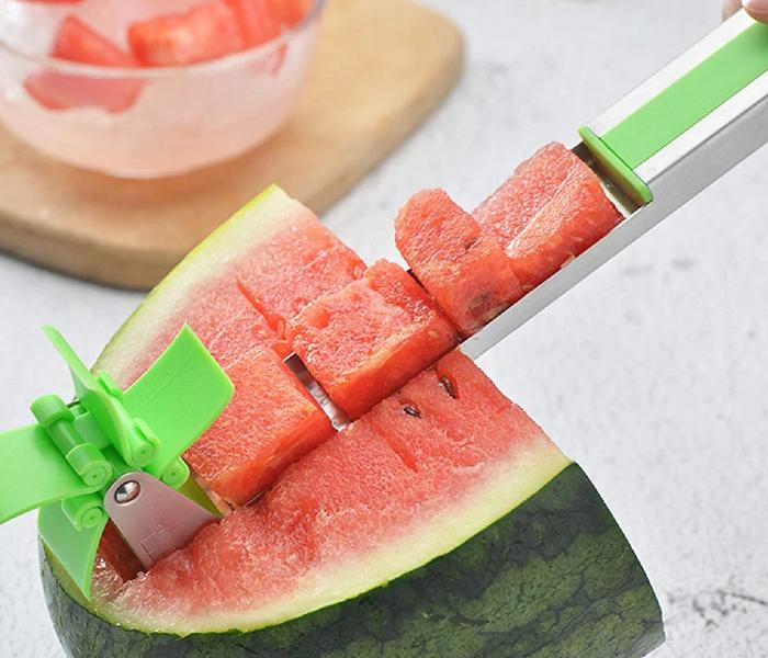 Windmill Watermelon Cutter - Green & Silver - Zoom Image 1