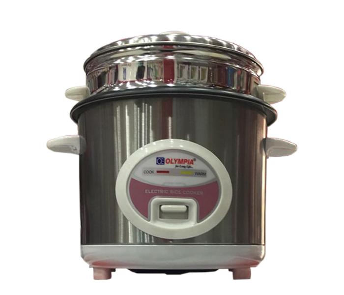 Olympia OE-300 2 Litre Electric Rice Cooker with Steamer - Silver - Zoom Image 1