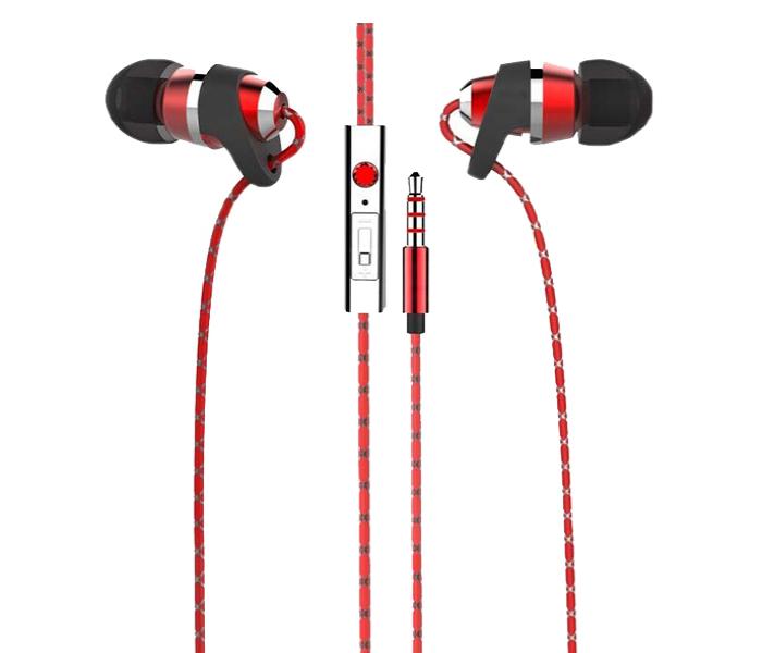 Trands TR-HS336 Premium Sound Quality Wired Metallic Earphones with Mic - Red - Zoom Image 2