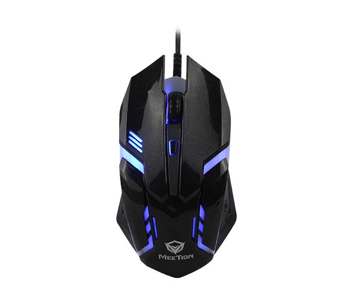 Meetion MT-M371 USB Wired Optical Backlit Mouse - Black - Zoom Image 1