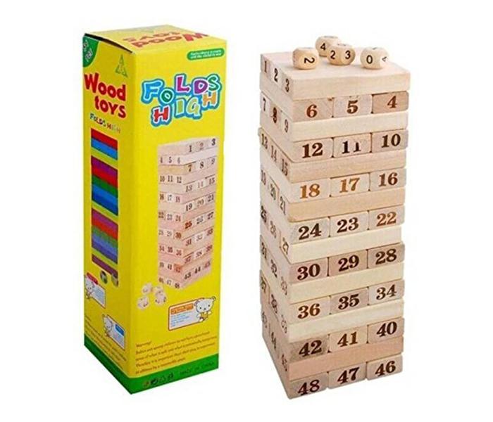 Magicwand 51 Pieces Wooden Stacking Blocks Toy with 4 Dices - Zoom Image 1