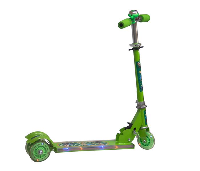 Taqdeer SC-5319 3 Wheel Electric Kids Scooter with Music & LED Lights - Green - Zoom Image 1